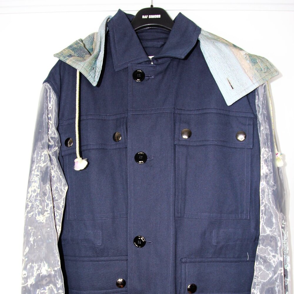 BNWT SS19 ACNE STUDIOS TWO-TONE PARKA NAVY 48 - Picture 2 of 16